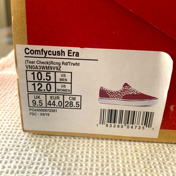 Vans suede checked red/white Comfycush era shoe - Picture 4 of 4